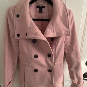H&M Pink Double-Breasted Women's Coat